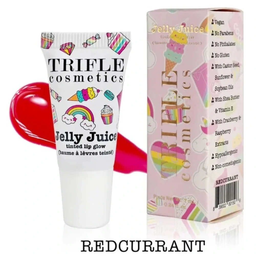 Jelly Juice tint lip glow gloss NEW vegan Trifle cosmetics redcurrant sealed